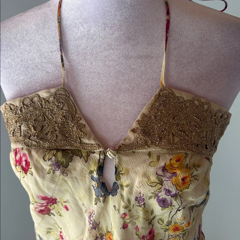 [Mint] Floral Silk Halter Blouse - Size 4 NWT - Picture 2 of 6